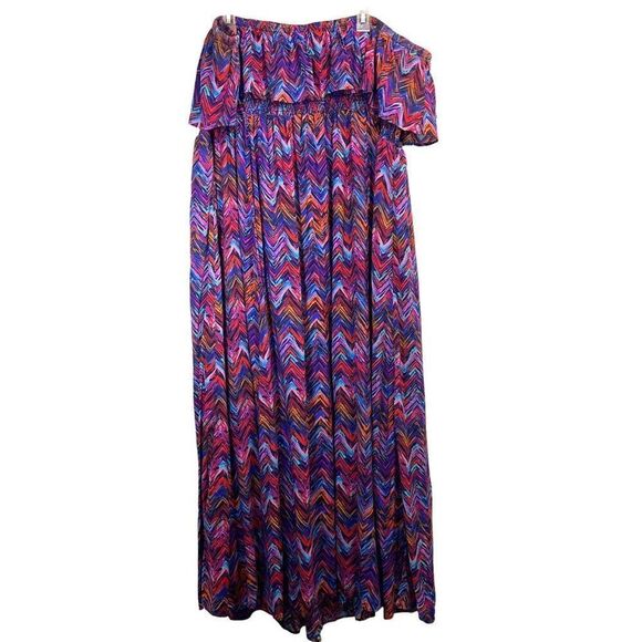 Torrid Maxi Challis zig zag Strapless Dress Size 4X - Picture 7 of 8